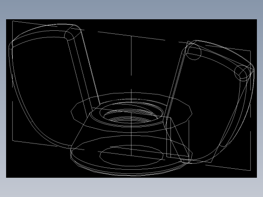 蝶形螺母-WING NUT M12 x 1.75mm Thread.DWG
