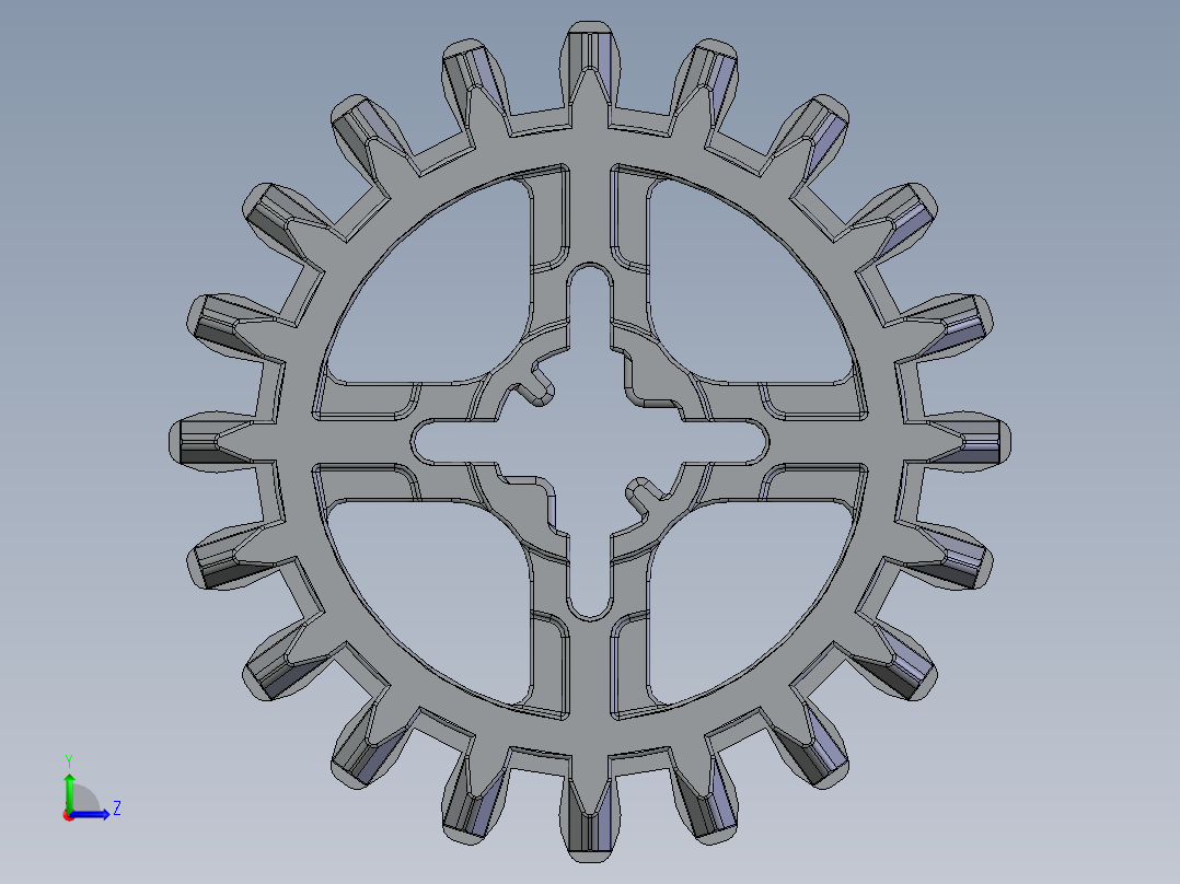 32269 Old Grey Technic Gear 20 Tooth Double Bevel.SLDPRT左视图