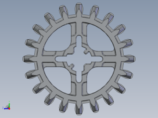 32269 Old Grey Technic Gear 20 Tooth Double Bevel.SLDPRT右视缩略图
