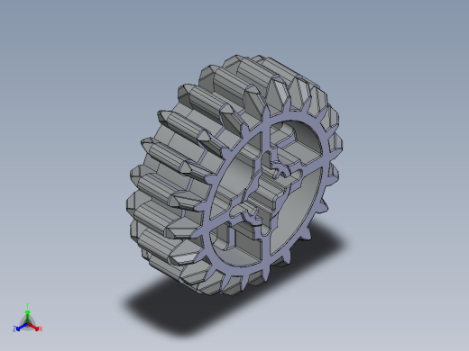 32269 Old Grey Technic Gear 20 Tooth Double Bevel.SLDPRT正等轴测缩略图