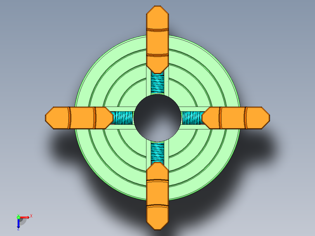 卡盘车床俯视图