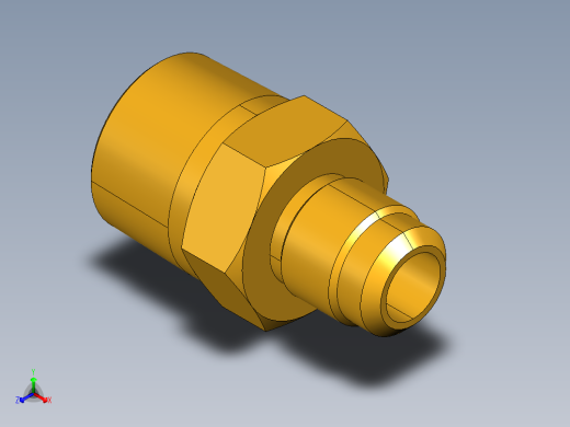 扩口式工业通用硬管接头Male Connector 48F-8-12正等轴测缩略图