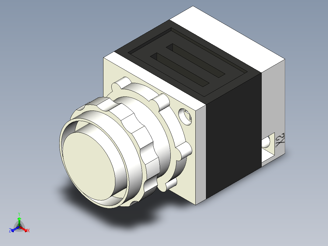 德力西电气LD11-25 纯白 圆平形正等轴测图