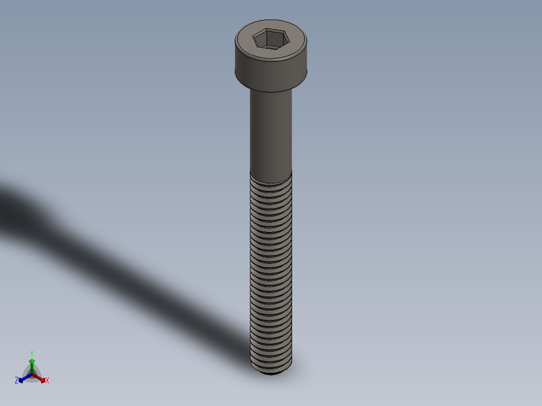 Screw_DIN_912_M3.5x30_A2.SLDPRT公制内六角螺钉正等轴测图