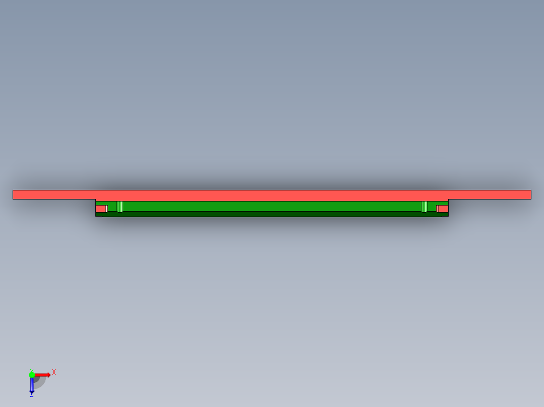 小尺寸电脑飞面开粗铣内腔程序模型俯视图