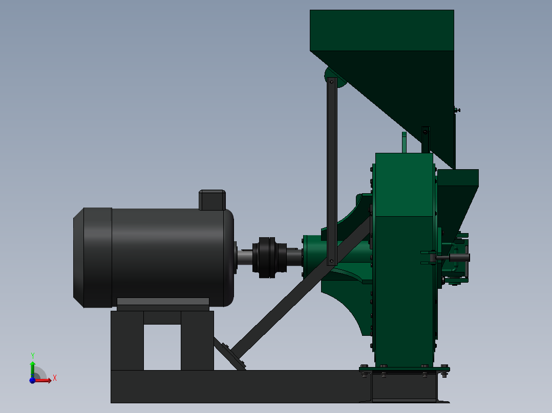 破碎机、锤式粉碎机前视图