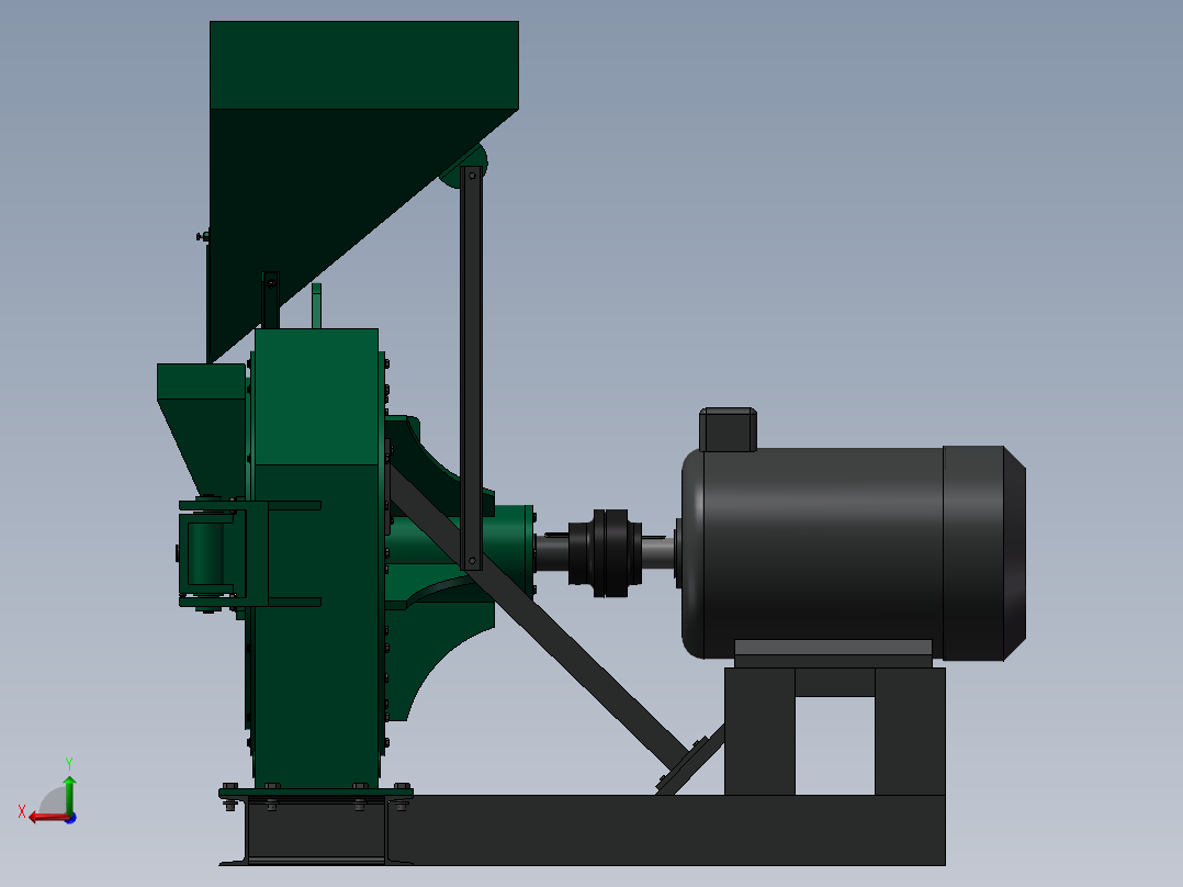 破碎机、锤式粉碎机后视图