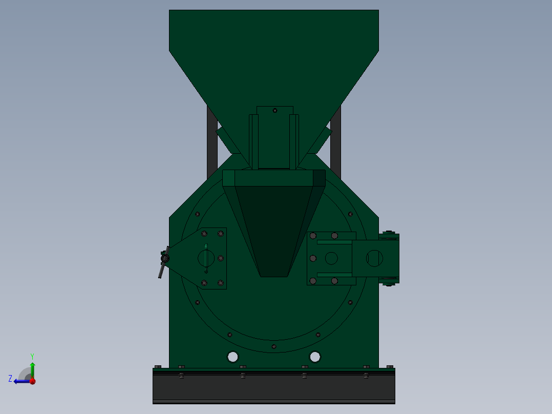 破碎机、锤式粉碎机右视图