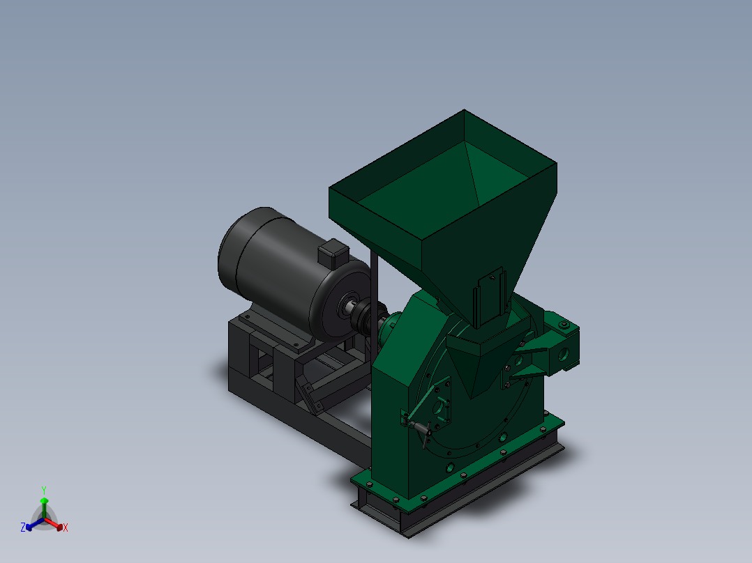 破碎机、锤式粉碎机正等轴测图