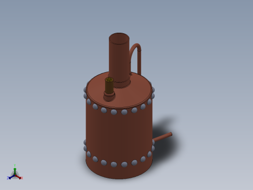 压力容积、蒸汽过热的立式锅炉