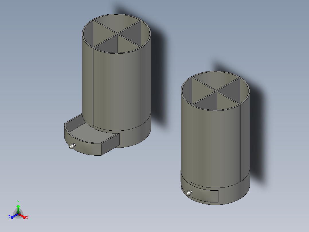 笔筒正等轴测图