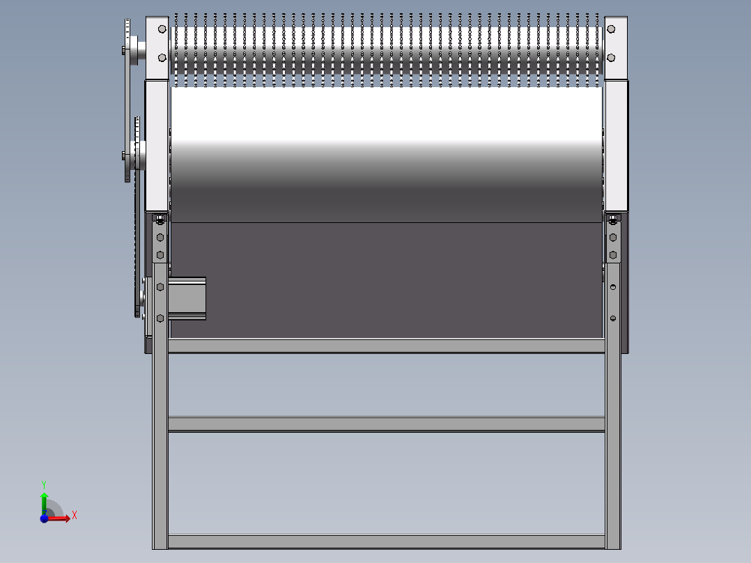 皮带传送机清扫机构前视图