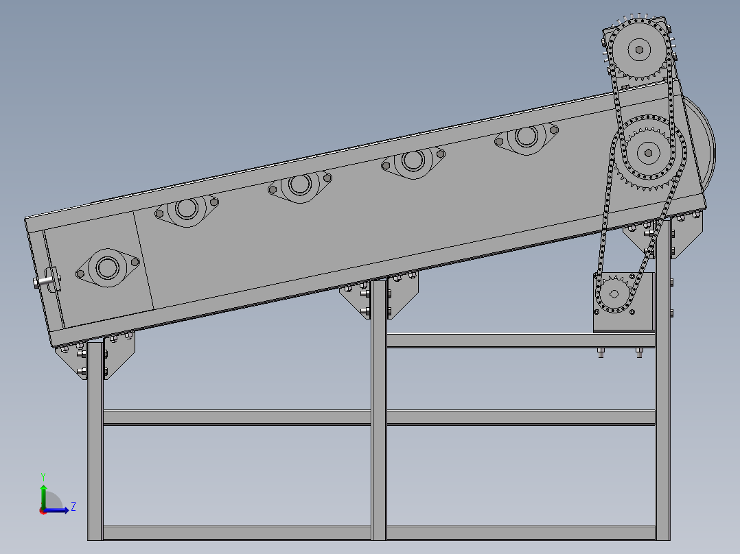 皮带传送机清扫机构左视图