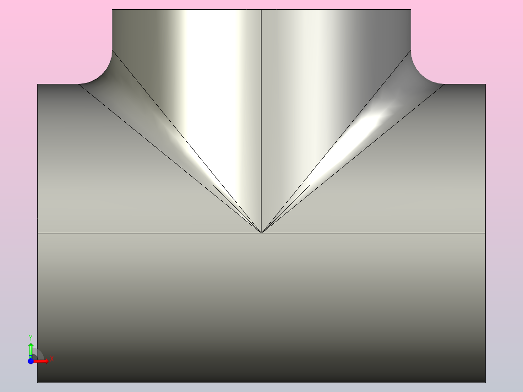 T(S) 等径三通[18(10S)]前视图