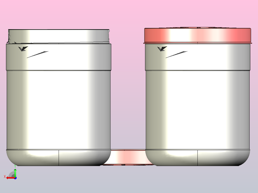 带帽的塑料包后视图