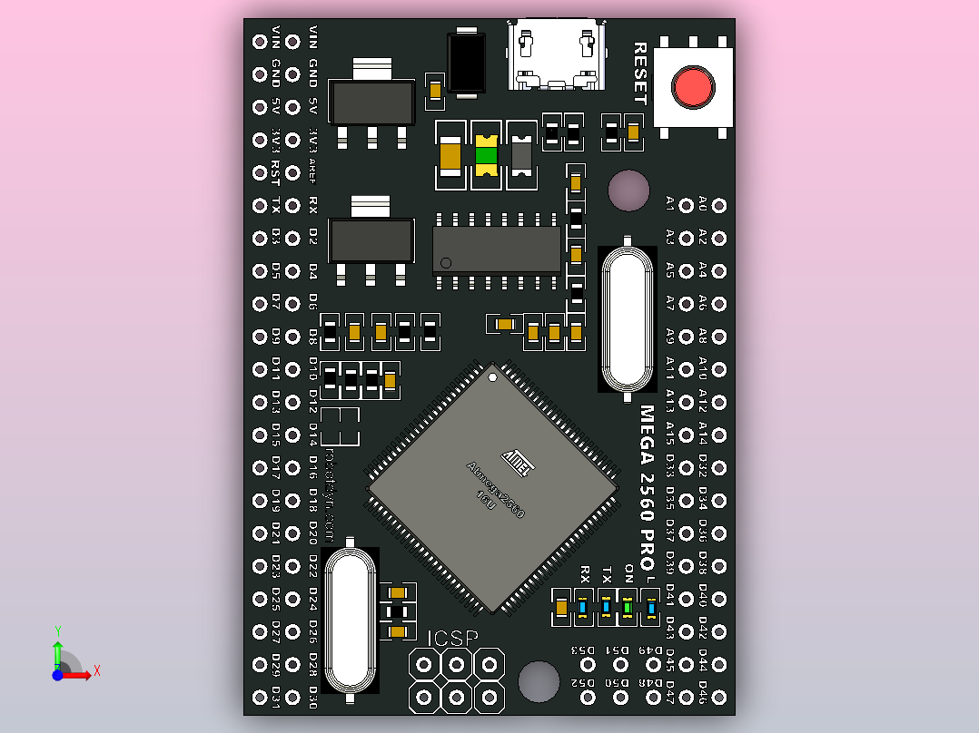 Arduino - Mega 2560专业版前视图