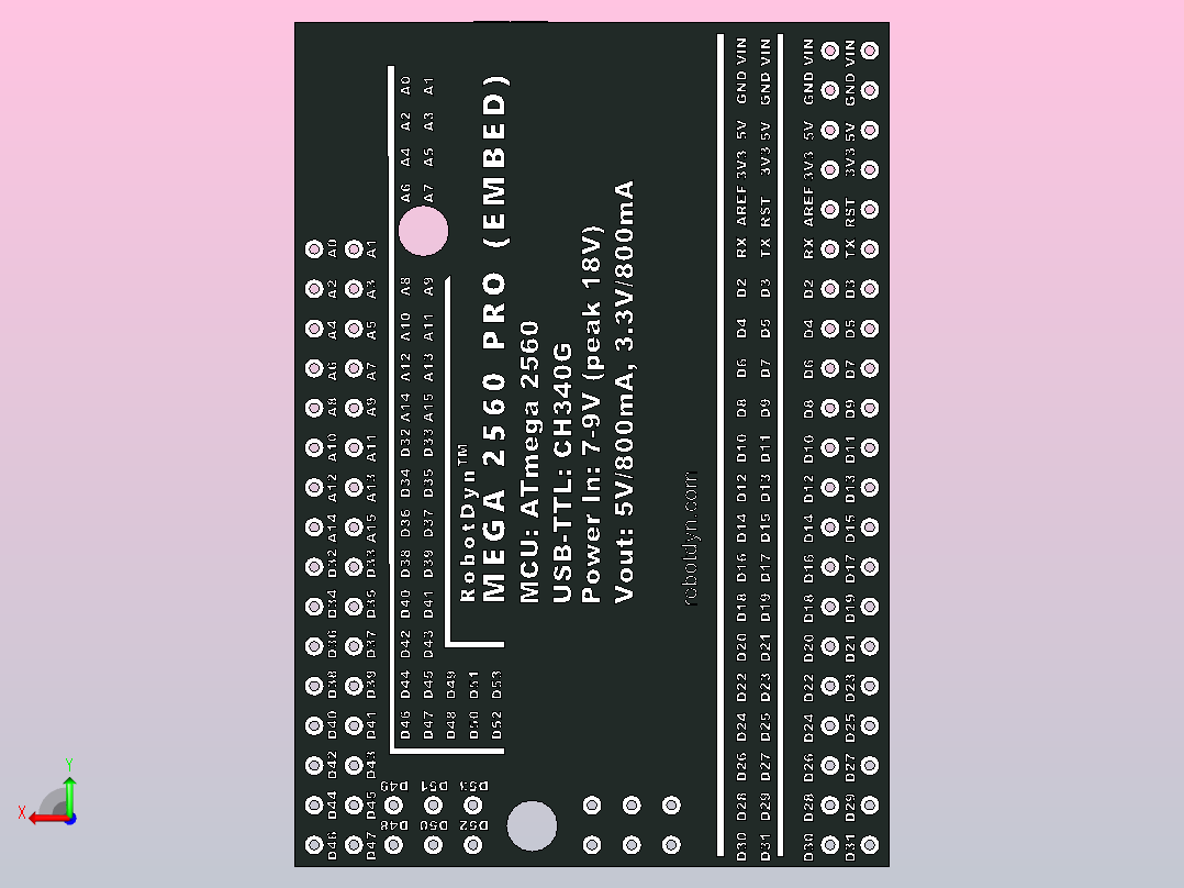 Arduino - Mega 2560专业版后视图