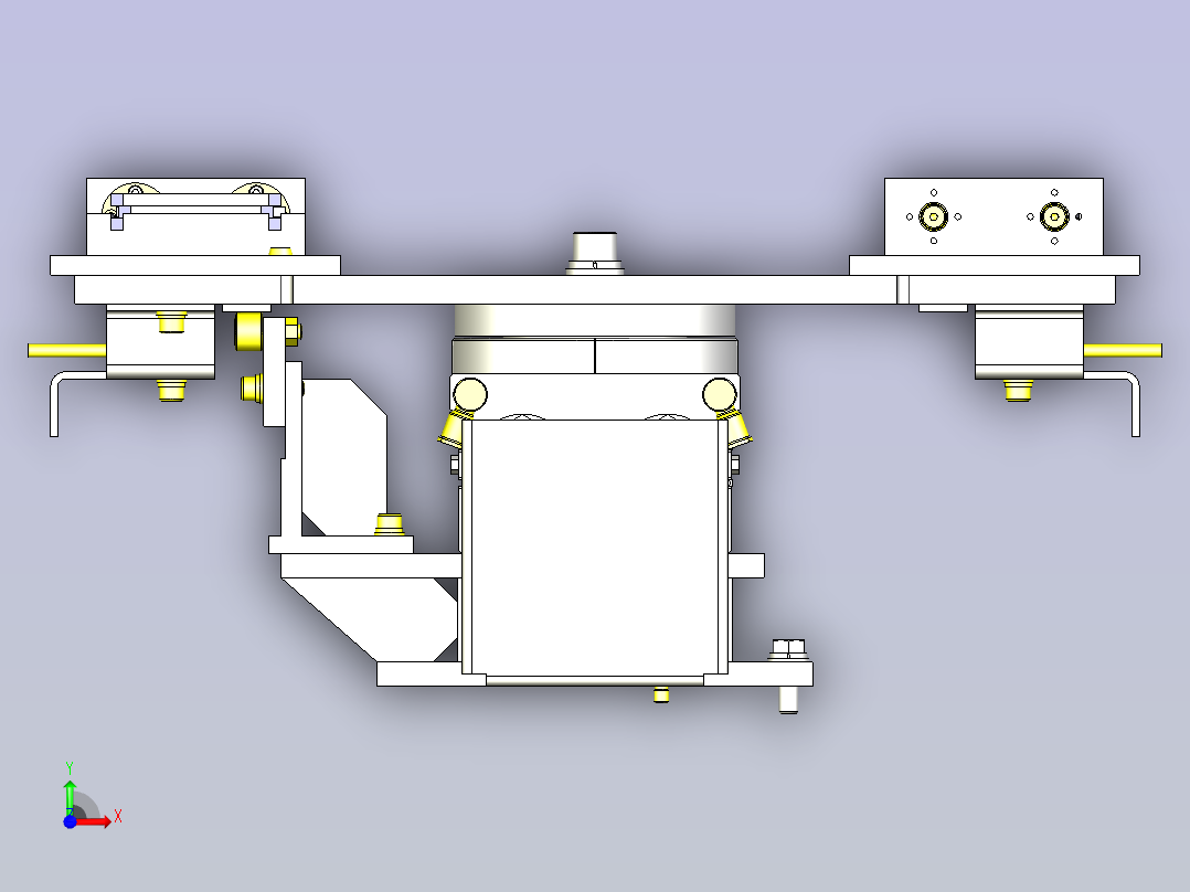 一款工件传送夹具拆装机构3D模型前视图