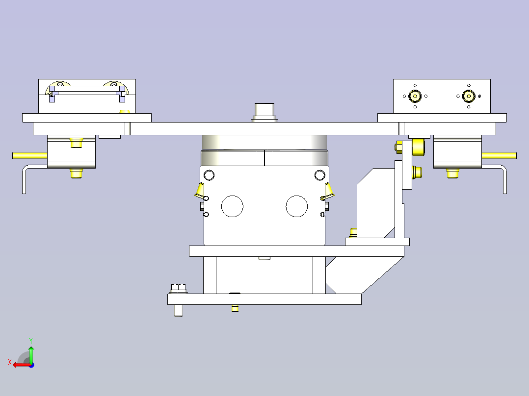 一款工件传送夹具拆装机构3D模型后视图