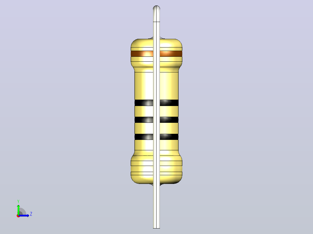 电阻器组RES_AV_3W_150mil_0R_5%左视图