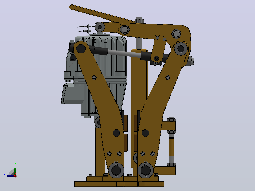 YP11系列电力液压盘式制动器YP11-220-250×20-ⅡA-CL.RL.WL.HL.H右视图