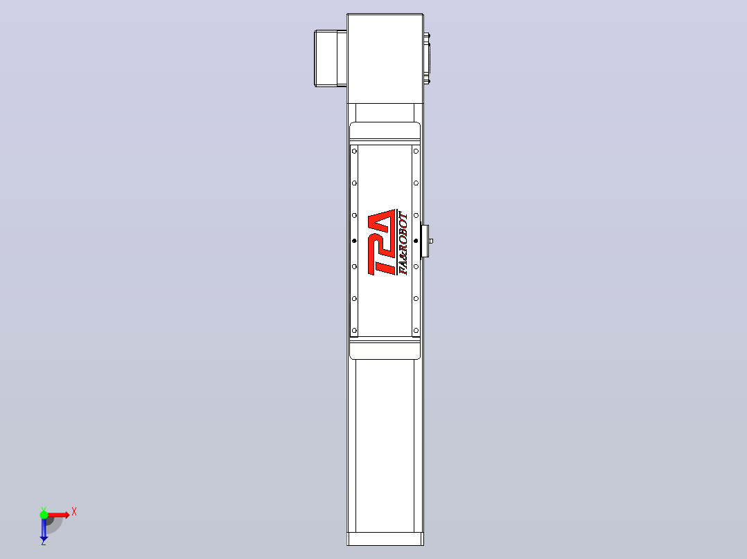 伺服电机集成皮带传动直线执行器TPA-OCB-120-224-L150-RP-P75-N3俯视图