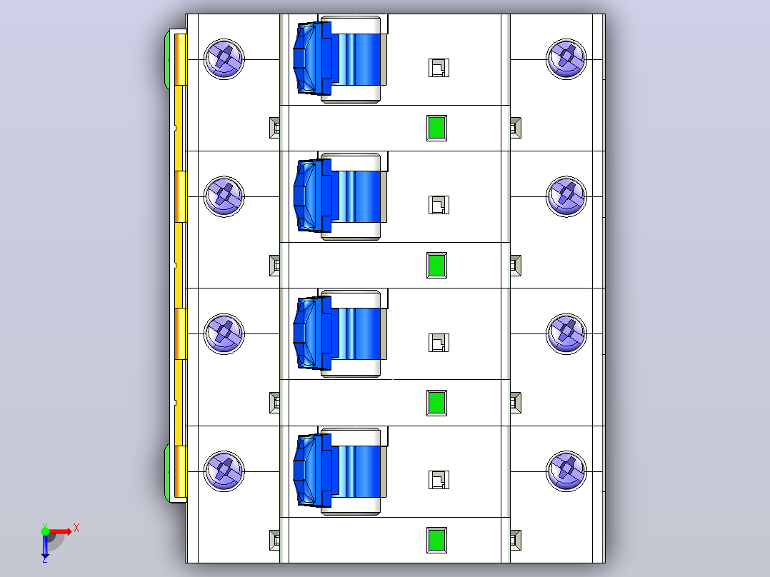 NUH-40B 4P电涌保护器三维模型202404俯视图