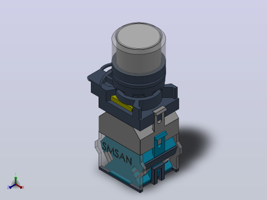 高平钮[QG115-B5-10HFD╱W]正等轴测缩略图