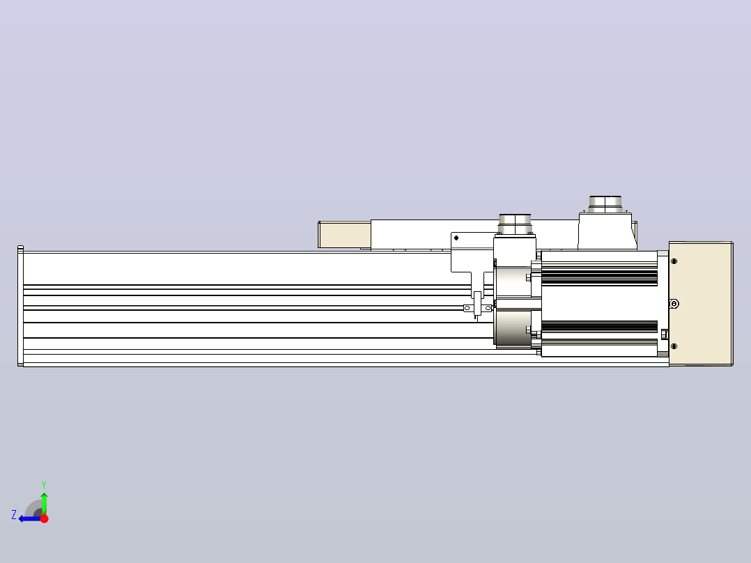 滚珠丝杠直线轴带导轨全封闭TPA-HCR-220D-3210C-L250-ML-Y-P1K-N3右视图