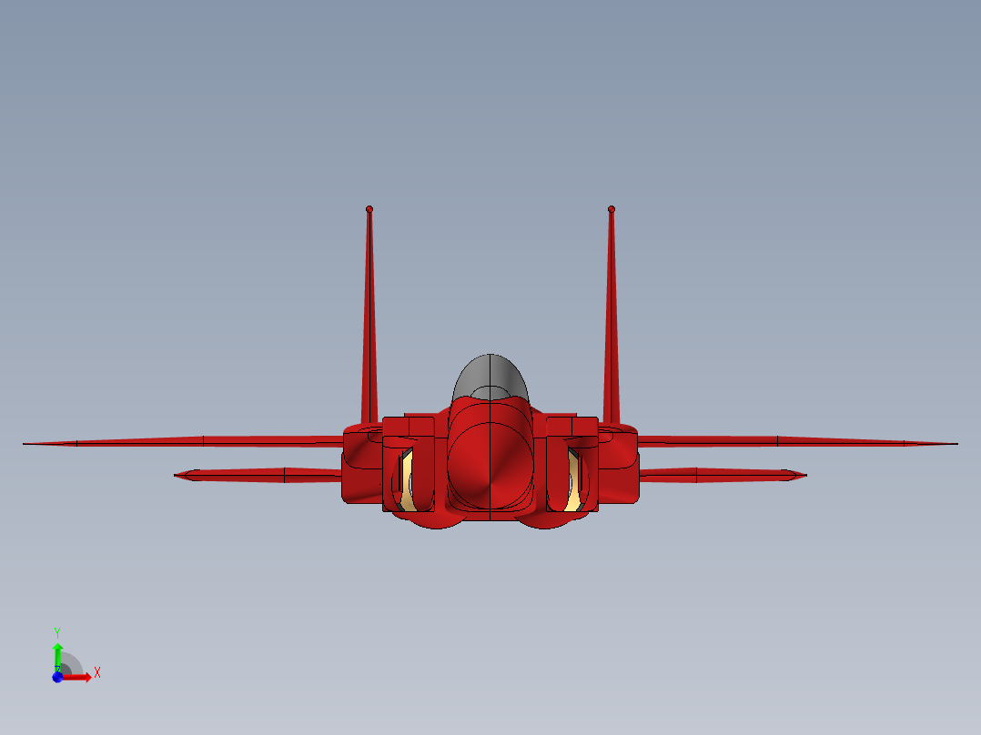 我的第一架飞机3d模型前视图