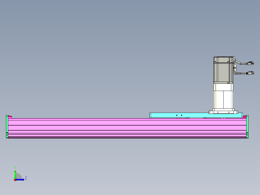 东锦齿条传动DH210G-L167-S550-BU-减速机+P750W左视图