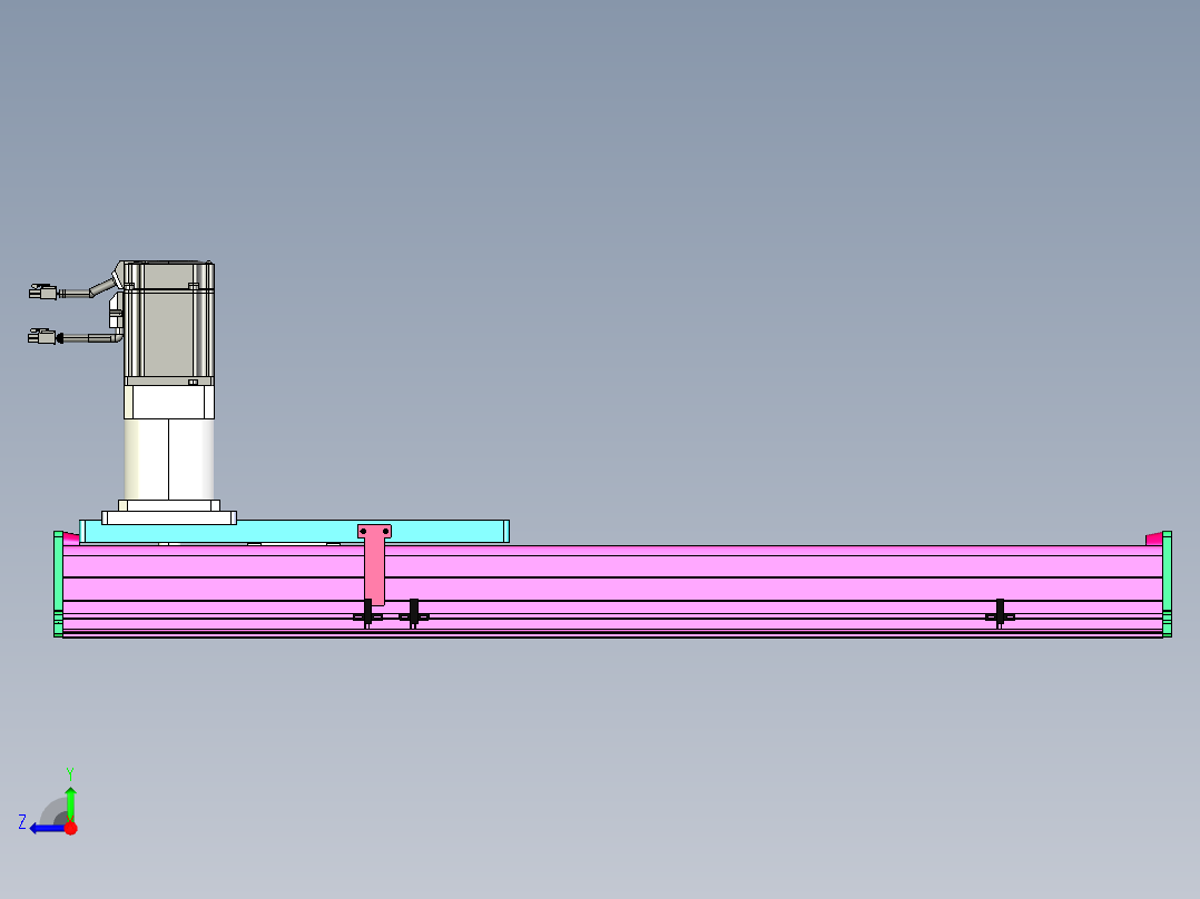 东锦齿条传动DH210G-L167-S550-BU-减速机+P750W右视图