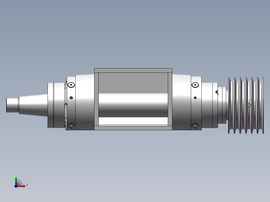 无心磨床驱动部分前视图