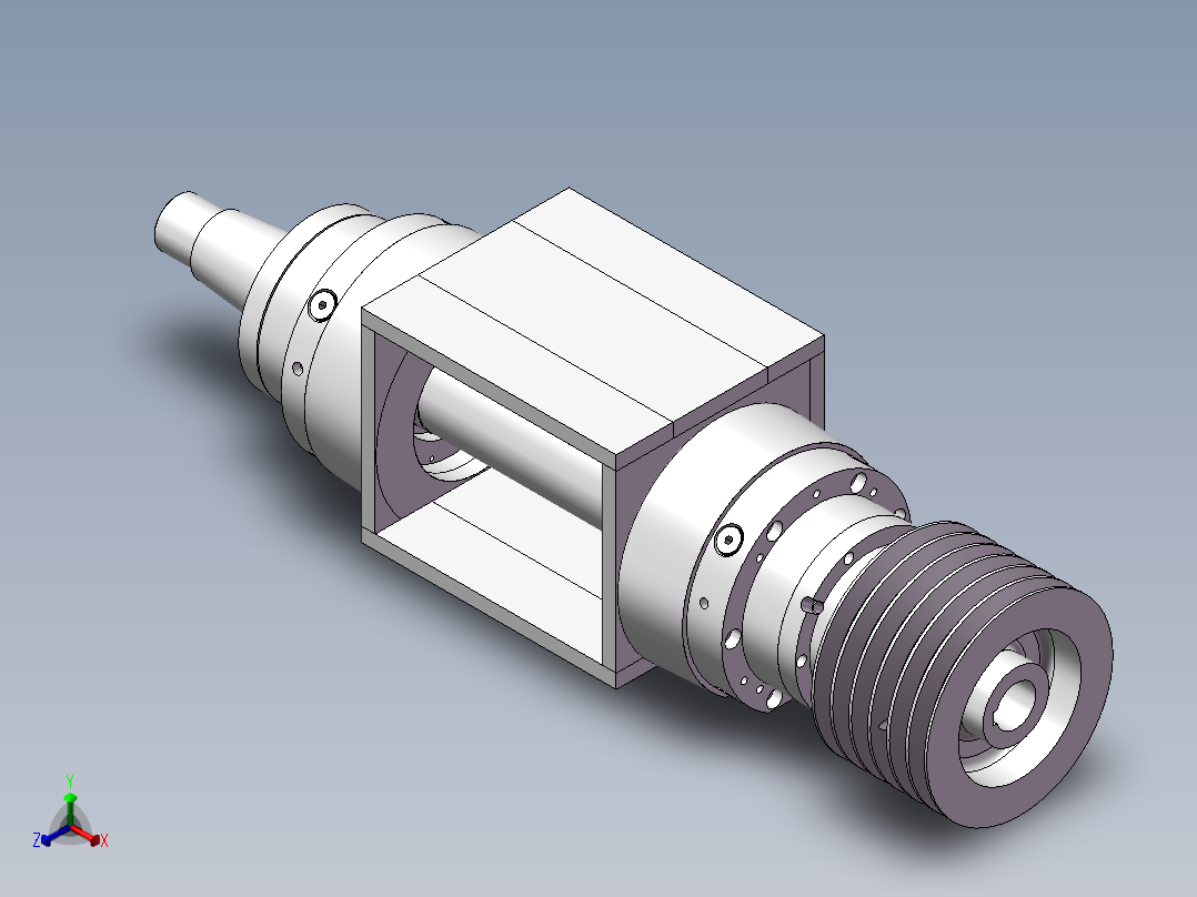 无心磨床驱动部分正等轴测图