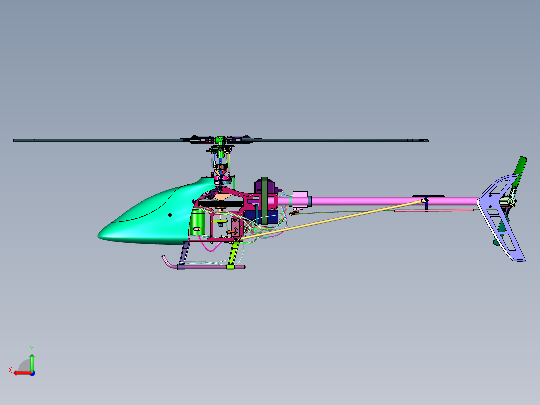 航模飞机飞行器玩具后视图