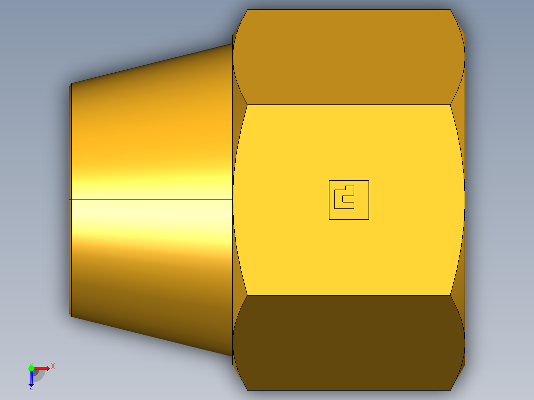 扩口式工业通用硬管接头Short Nut 41FS-12俯视图