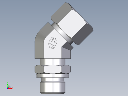 卡套式工业通用硬管接头EO_Adjustable_locknut_45_deg_elbow_VEE16ZSMCF前视缩略图