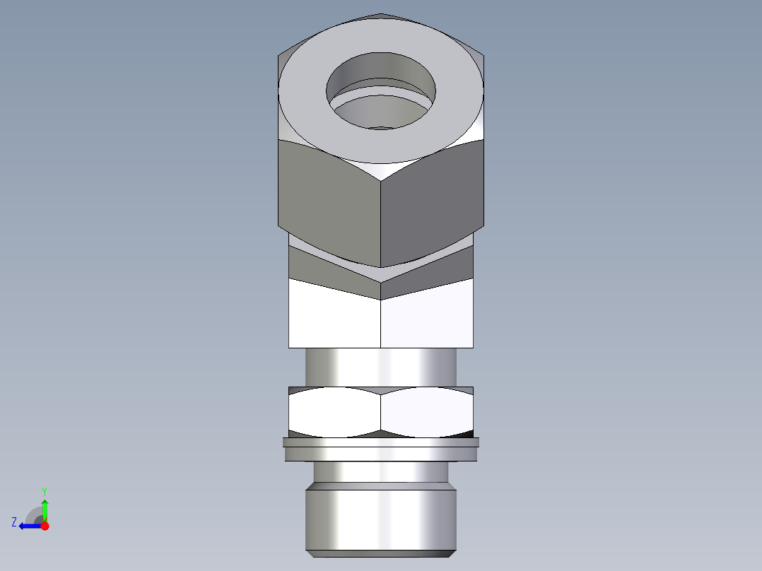 卡套式工业通用硬管接头EO_Adjustable_locknut_45_deg_elbow_VEE16ZSMCF右视图
