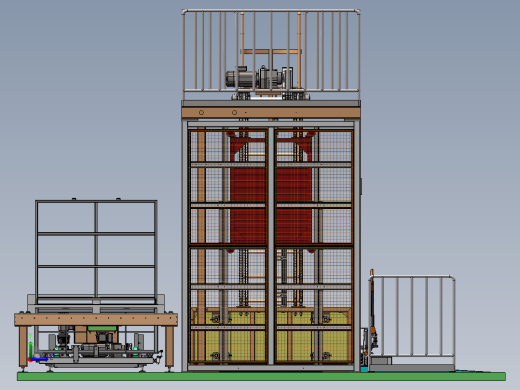 物流双托盘提升机sw18可编辑左视缩略图