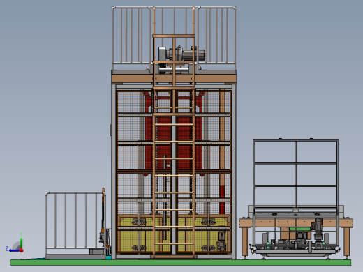 物流双托盘提升机sw18可编辑右视缩略图