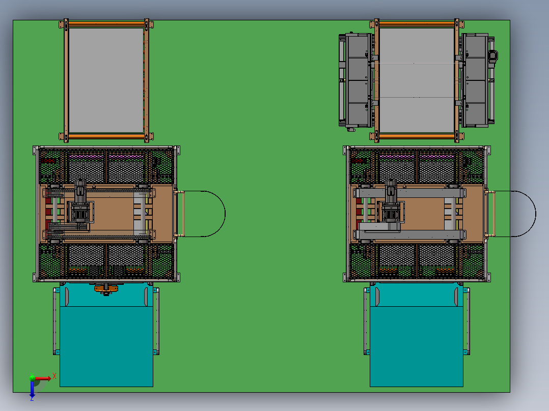 物流双托盘提升机sw18可编辑俯视图