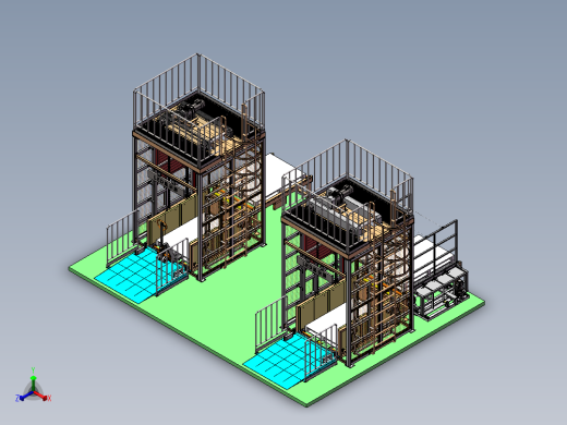 物流双托盘提升机sw18可编辑正等轴测缩略图