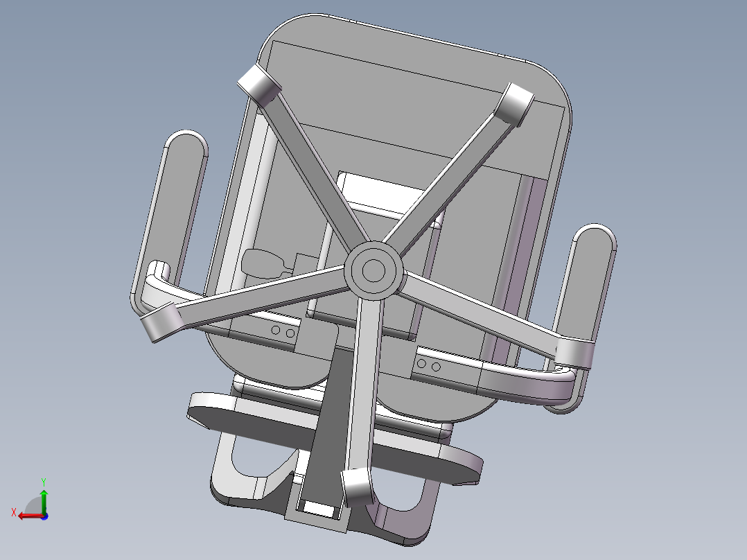人体工学办公椅后视图