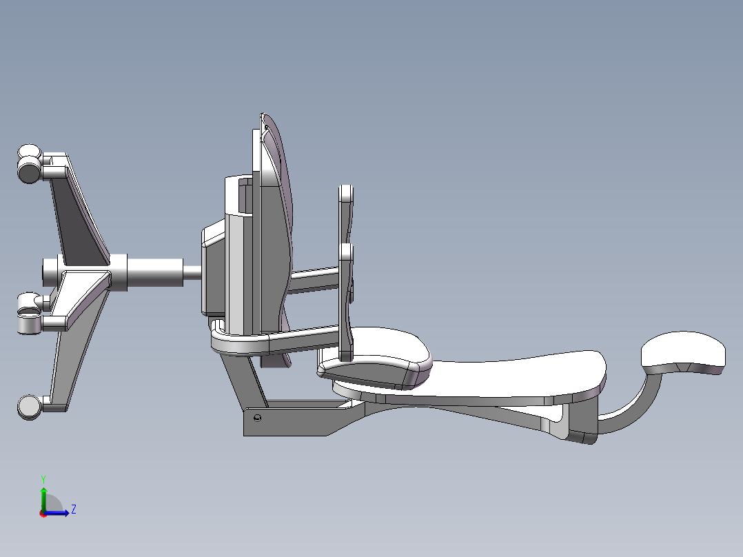 人体工学办公椅左视图