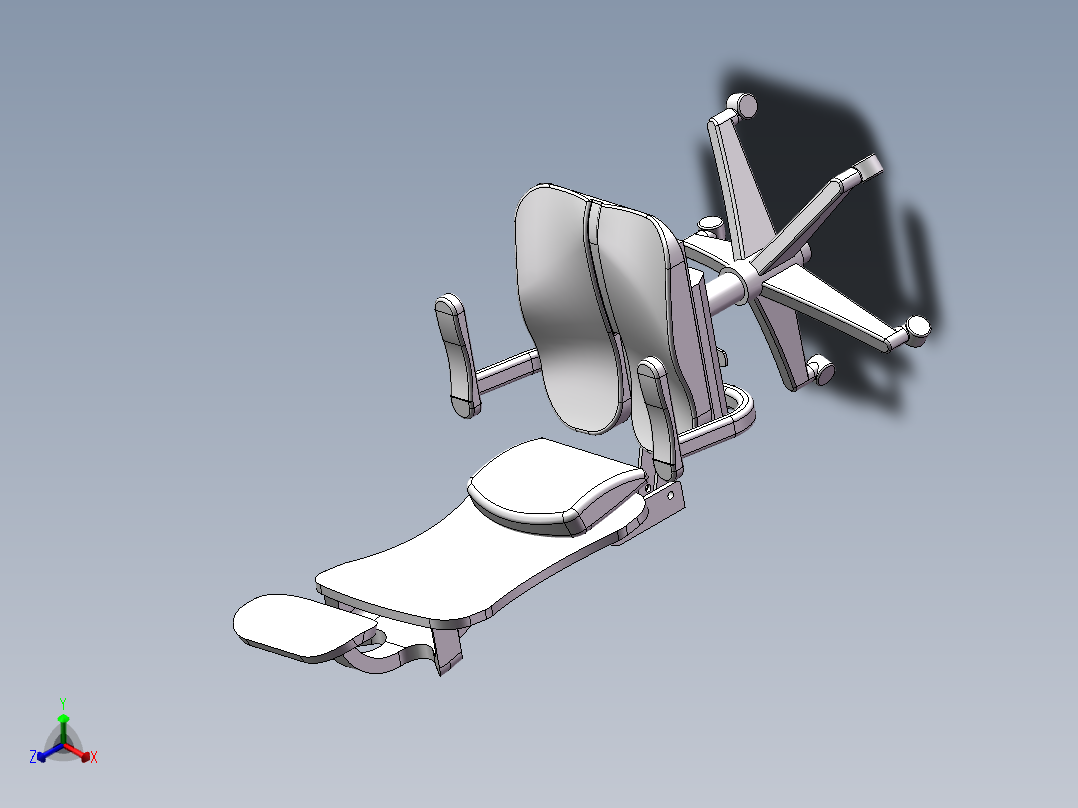 人体工学办公椅正等轴测图
