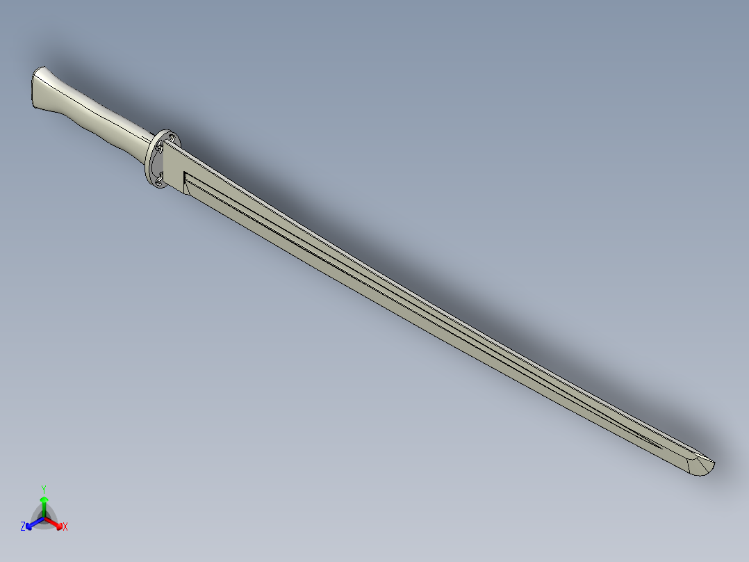 剑、宝剑(206)正等轴测图