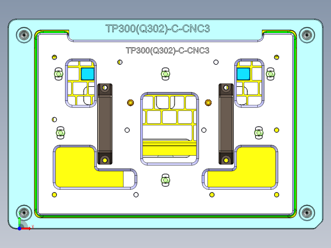 TP300-C笔记本CNC工装夹具三维模型CNC3-0914前视图