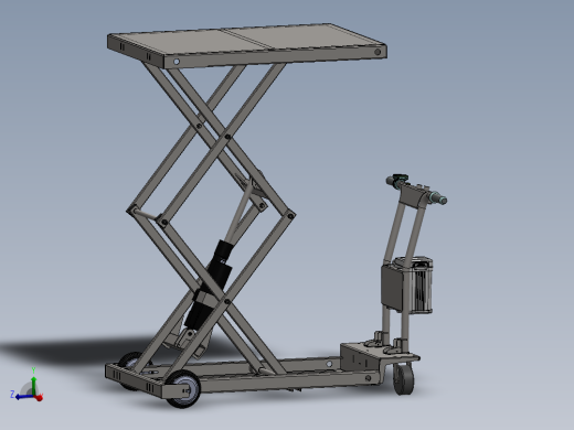 可折叠式剪叉电动升降手推车sw22可编辑