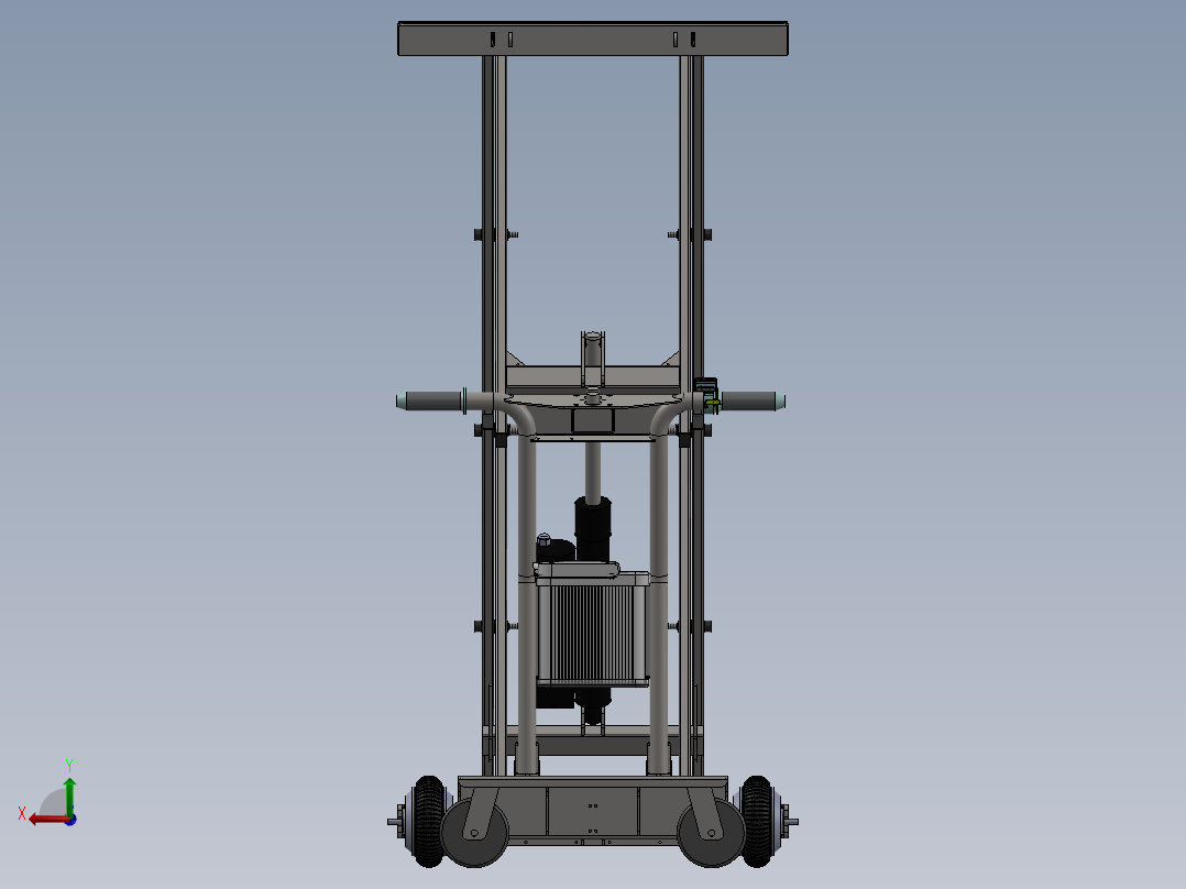 可折叠式剪叉电动升降手推车sw22可编辑后视图