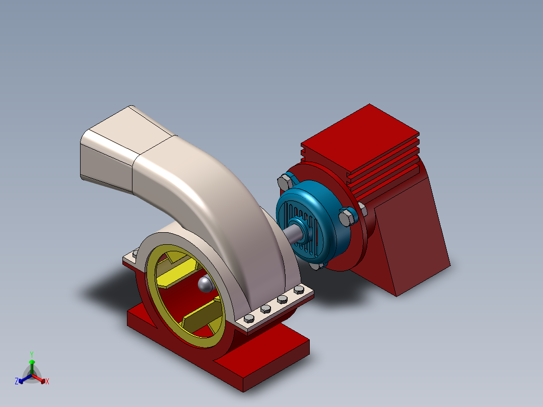 送风机正等轴测图